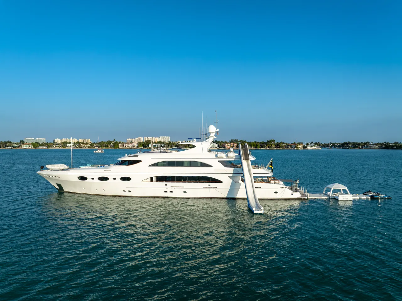 A BillsIn Yachts charter yacht moored at a Miami marina