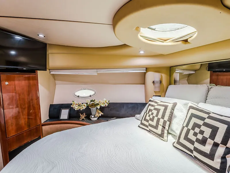 Yacht anchored overnight under a starry South Florida sky